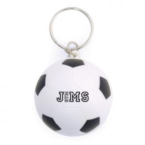 Football shaped stress reliever keyring