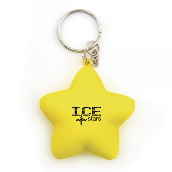 Star shaped stress reliever keyring