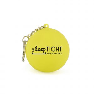 47mm dia. Stress ball toy keyring with latex outer and dense syrup inner - not your average stress material! Available in yellow