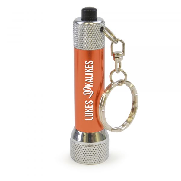 5 LED metal keyring torch. Available in various colours. Batteries included.