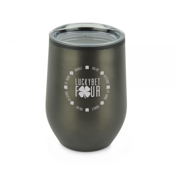 350ml double walled stainless steel travel mug with PP plastic inner in a sleek tumbler style. Features include a clear AS push on lid with sipper. BPA & PVC free. Available in gun metal.