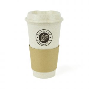 500ml single walled take out style mug made from 25% bamboo and 75% PP plastic. Features include secure lid, sipper and brown cardboard sleeve. BPA, PVC & Melamine free. Available in natural.