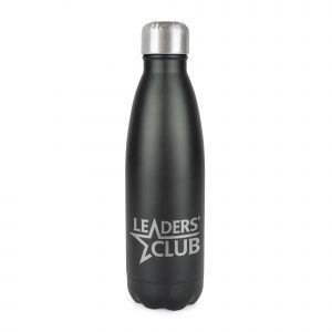 500ml double walled matt black stainless steel drinks bottle with screw top lid. BPA & PVC free. Available in matt black.