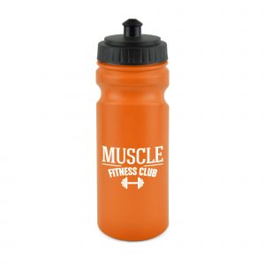 600ml single walled coloured HDPE plastic sports bottle with black push/pull screw top PP plastic lid and finger groove design. BPA & PVC free. Available in 9 colours