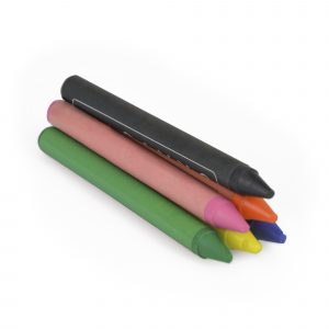 Small non-toxic wax crayon set in card box. A creative gift that includes 6 crayons per pack. Available in natural.