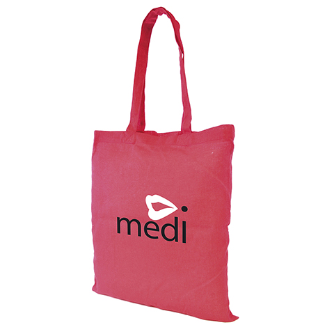 Budget coloured cotton shopper tote bag with long handles. Material weight between 3-4oz. Available in 12 colours.