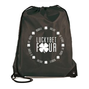 The best selling drawstring bag made from 210D polyester with PU corners and black string. Available in 19 colours