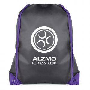 210D black polyester drawstring bag with coloured string and corners. Available in black with 7 colours.