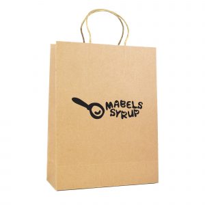 Large natural recyclable paper bag with paper twist handle. Paper weight 230gsm.
