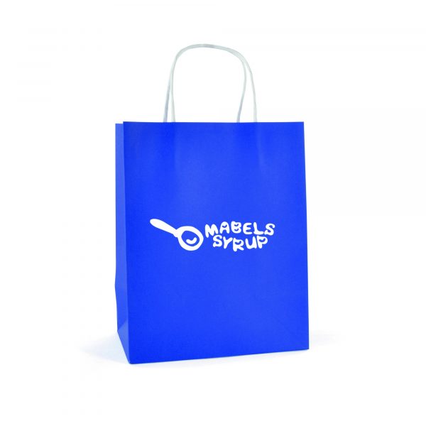 Medium paper bag with twist paper handles and gusset. Available in 6 colours