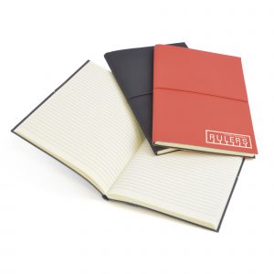 A5 PU notebook with elastic close around the middle. Contains 80 lined 70gsm sheets. Available in 3 colours.