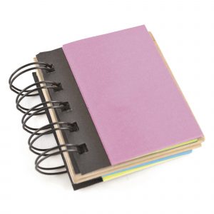 Spiral bound eco flag and sticky notepad. 5 flag colours and 3 sticky note colours, bound in a recycled paper cover.