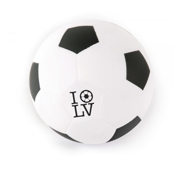 60mm Diameter football style stress ball. Available in various colours