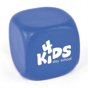 Cube shaped stress toy. Available in 3 colours.