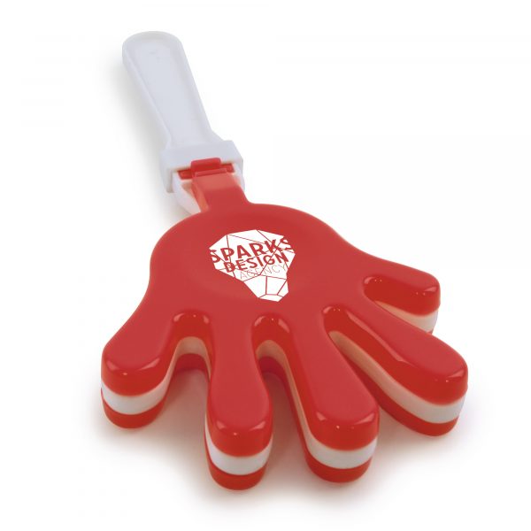 Large plastic hand clapper.