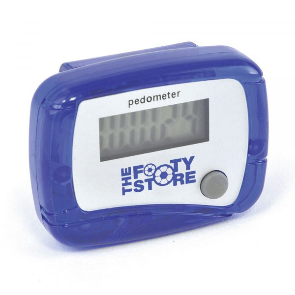 Basic plastic step counter pedometer available in various colours. Batteries included.