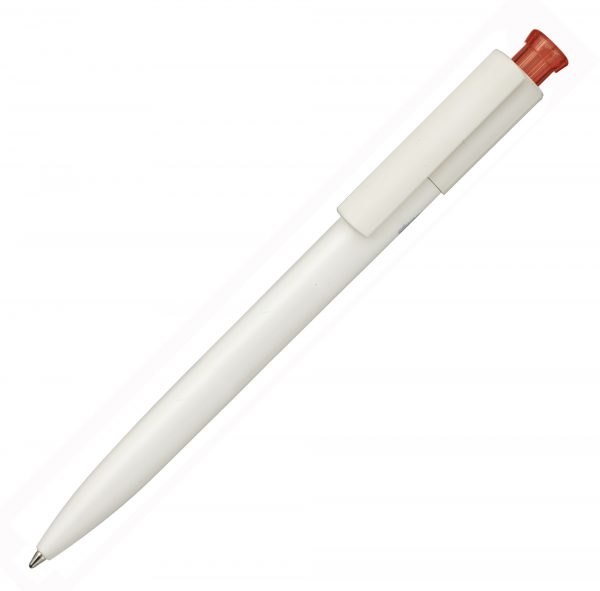 A real eco alternative. At 90% renewable, bio-based materials produced on cellulose basis. The coloured pusher allows us to implement corporate colours. This writing instrument is manufactured in Germany with a quality Jogger refill. Due to the nature of the material there may be colour variations of the barrel and clip. White with white frosted plunger available in 5 working days.