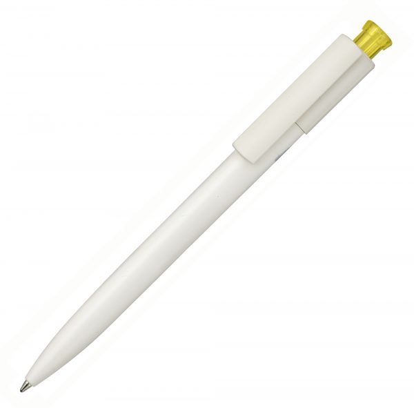 A real eco alternative. At 90% renewable, bio-based materials produced on cellulose basis. The coloured pusher allows us to implement corporate colours. This writing instrument is manufactured in Germany with a quality Jogger refill. Due to the nature of the material there may be colour variations of the barrel and clip. White with white frosted plunger available in 5 working days.