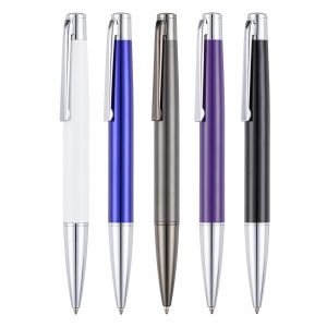 An elegantly designed, twist action ball pen available in a range of colours with chrome trims, gun metal barrel has gun metal trims to match.