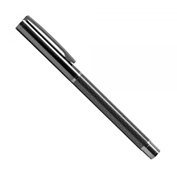 The ultra stylish carbon fibre barrel and sleek steel trim is a great combination in this highly desirable rollerball pen. Excellent capacity refill with 8000m write out length!