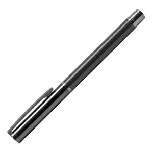The ultra stylish carbon fibre barrel and sleek steel trim is a great combination in this highly desirable rollerball pen. Excellent capacity refill with 8000m write out length!