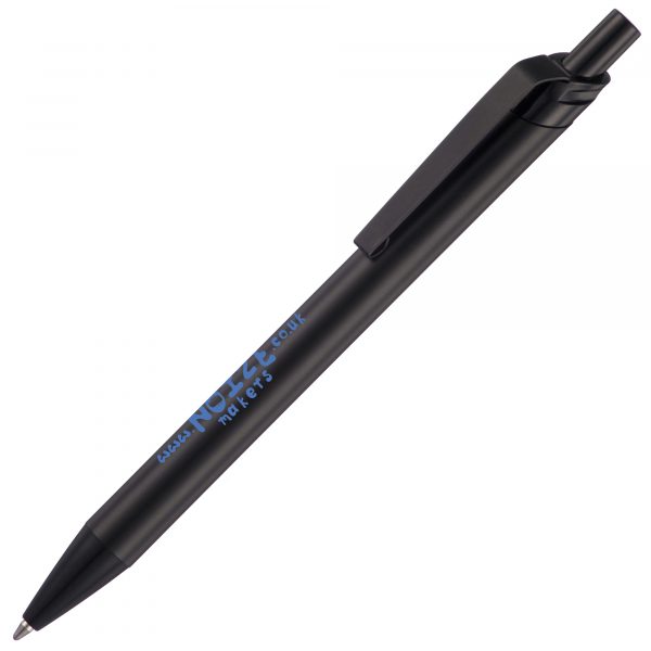 A black or silver pen with the choice of a shiny blue, shiny silver or silver engraved finish Pricing is for flat engraving - for a little extra why not 'super size' the branding area and go for a rotary engrave!