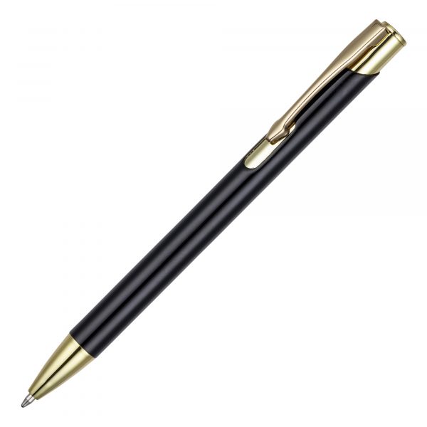 A gold trim version of our best selling metal ball pen. Incredible value!