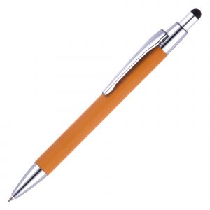 A stylish stylus pen with a subtle satin finish and possessing a stylus suitable for most soft touch devices. Black Ink.