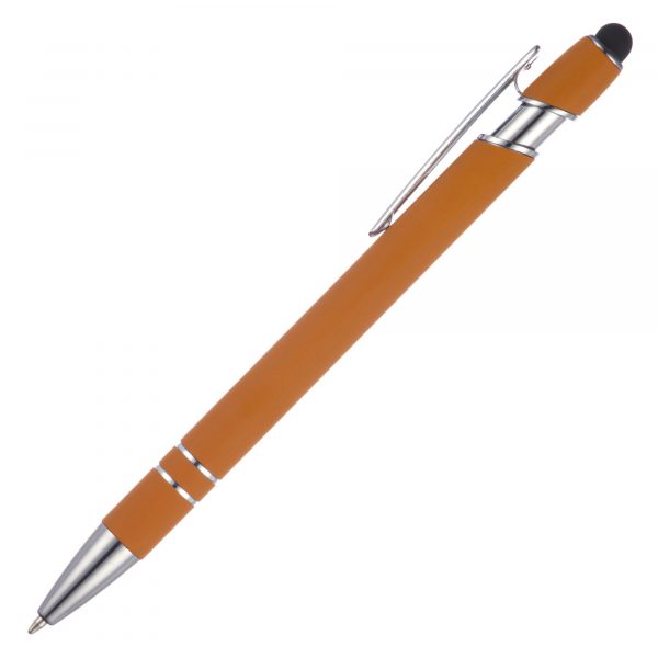 A sleek modern design in this soft feel ball pen which has a positive tactile quality. The pen can be engraved or digitally printed.