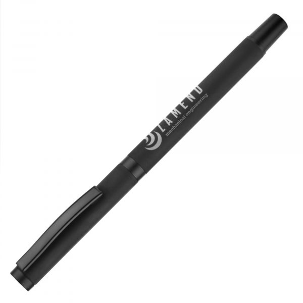 An all black rollerball in a chic soft-finish. A matching ball pen and pencil also available!