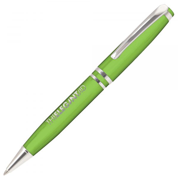A prestigious, twist action pen that has a chrome undercoat for a mirror finish when engraved. Priced as printed, engraving is available at an additional cost