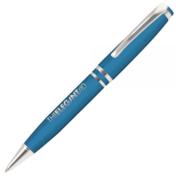 A prestigious, twist action pen that has a chrome undercoat for a mirror finish when engraved. Priced as printed, engraving is available at an additional cost