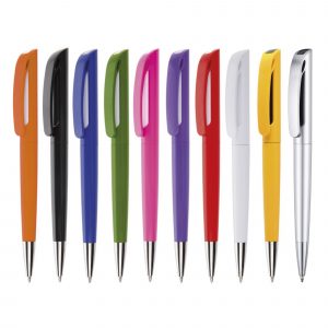 A stylish twist action ball pen in a wide range of solid barrel colours Great Value!