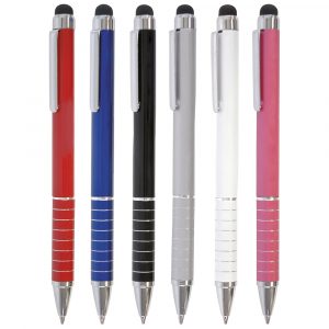 A stylish twist action midi pen with a soft stylus end piece - highly desirable!