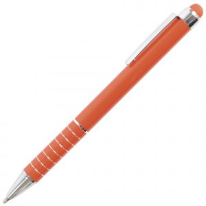 A stylish twist action midi pen with a matching soft stylus end piece - highly desirable! Black ink.