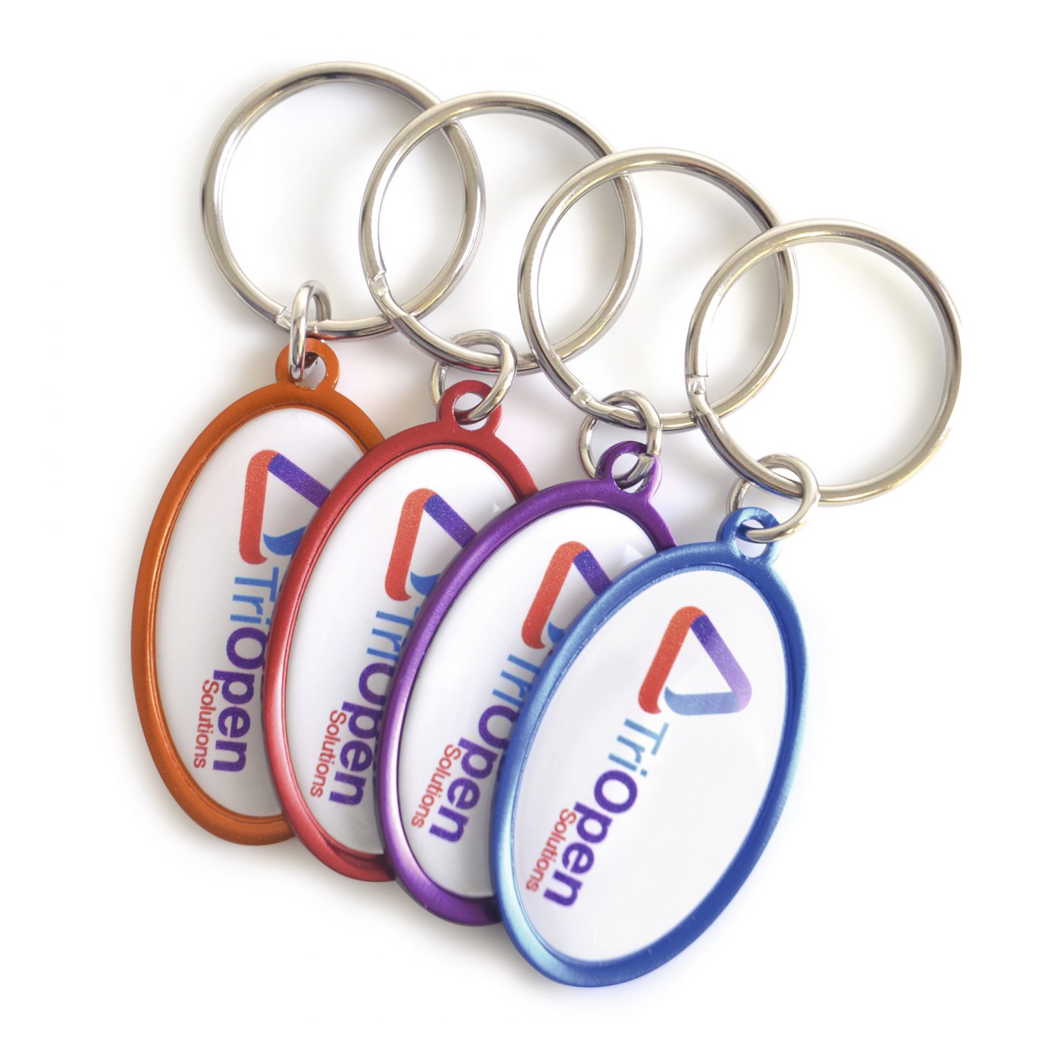Store Key Rings Oval Teardrop Aluminium Keychain With Silver Split Ring - The Extra Step