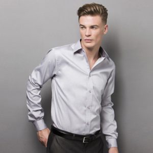85% Cotton 15% Polyester, Tailored Fit, Fused, Stand up Collar, Two Side Pleats