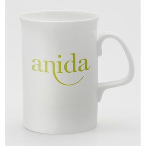 A best selling slim line bone china mug. A popular choice for the promotional and corporate market.