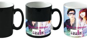 The heat reveal mug is certain to grab the attention of your audience. As you pour in a hot drink the mug begins to reveal its true colours to showcase a full colour dye sub print which is visible.