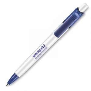 The Ducal Colour is an excellent quality push button plastic ball pen manufactured by Stilolinea with a solid white barrel and coloured trim. Black ink refills.