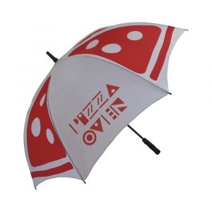 Top quality golf size automatic umbrella. Stormproof fibreglass ribs for increased flexibility and stability in windy conditions, automatic function for quicker opening, stylish EVA handle with decal.