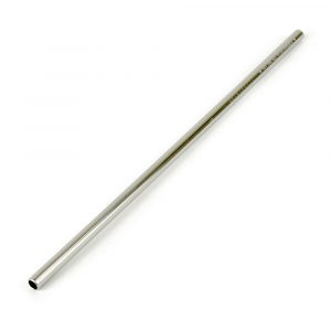 Straight stainless steel metal straw. Cleaning brush and pouch available at an additional cost.