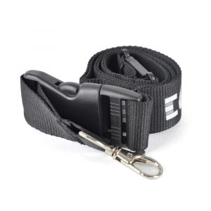 Polyester Lanyard with metal hook, plastic buckle release and safety break. Size: 10, 15, 20 or 25 mm width. Price shown is for 20 mm width