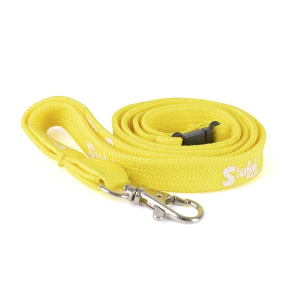 Tubular lanyard with metal hook and safety break. Size: 10, 12, or 15 mm. Price shown is for 15 mm width.