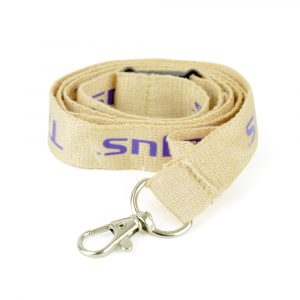 Bamboo material lanyard with a safety break and trigger clip for attaching a pass. A useful, eco-minded giveaway. Can be Pantone matched, please call the sales office for details