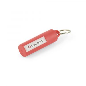 Plastic canister keyring to store money or foam ear plugs which are available at an additional cost. Features include a push/pull lid and split ring for attaching to keys. Available in 6 colours.