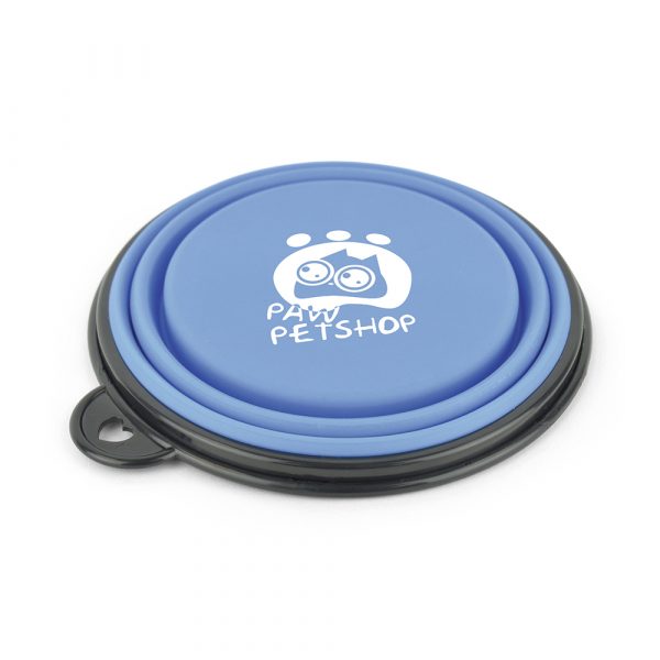 250ml collapsible silicone plastic pet bowl suitable for food and water. Ideal for use when travelling or out and about on walks. Available in Pantone Colours.