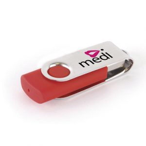 Twist style USB flash drive. Available with 1GB/2GB/4GB/8GB/16GB memory. Available in a variety of colours.