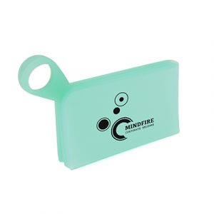 Soft touch mask holder with silver carabiner clip. Can be pantone matched from an MOQ of 1000 pieces.