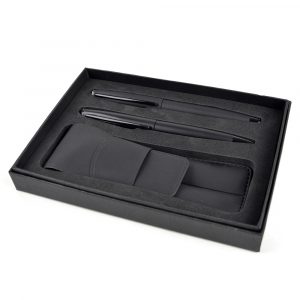 Consort box with pouch containing the Panther ball pen and rollerball